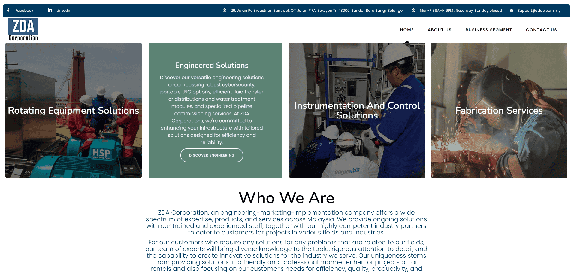 ZDA Corporate Website project preview